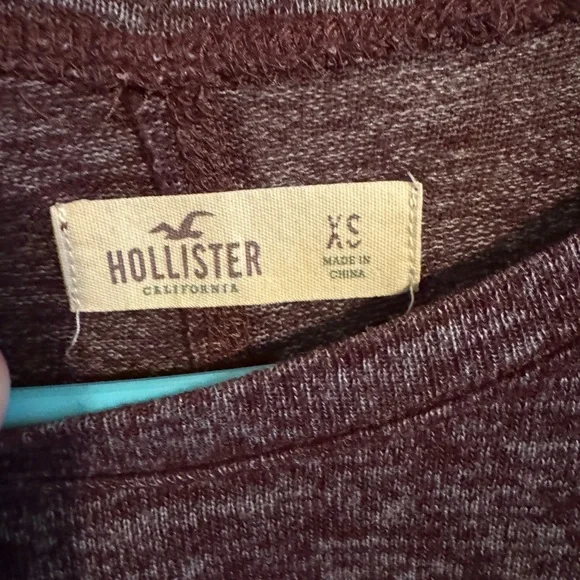 Hollister Women's Maroon Long Sleeve Top xsmall - Picture 2 of 3